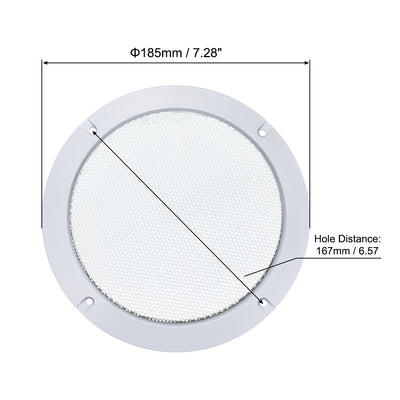 Harfington Uxcell 2pcs 6.5"  Diagonal Distance Grill Mesh Circle Woofer Guard Protector White
