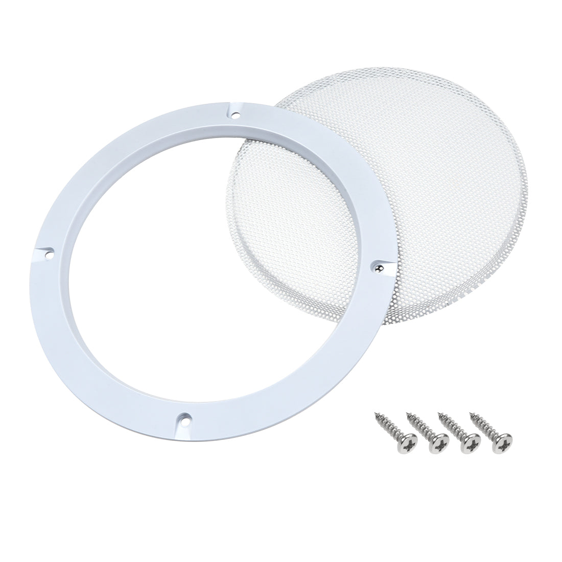 uxcell Uxcell 2pcs 6.5"  Diagonal Distance Grill Mesh Circle Woofer Guard Protector White