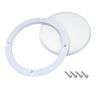 Harfington Uxcell 2pcs 6.5"  Diagonal Distance Grill Mesh Circle Woofer Guard Protector White