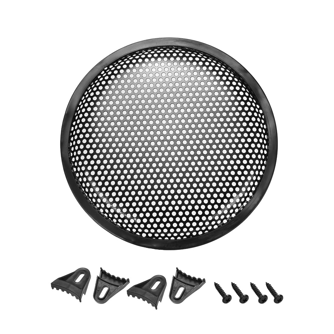 uxcell Uxcell 6.5" Speaker Waffle Grill Metal Mesh Audio Subwoofer Guard Protector Cover with Clips,Screws