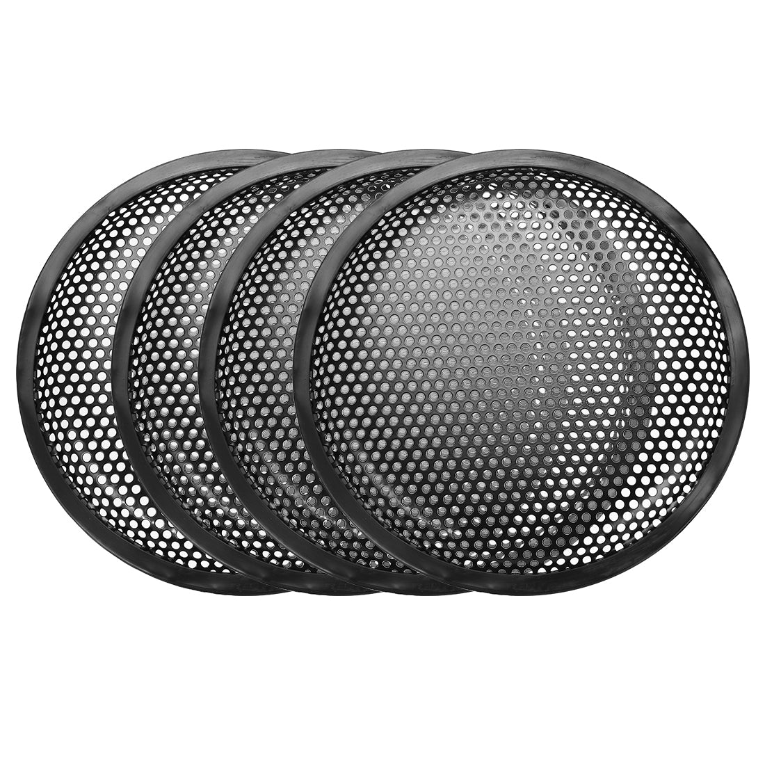 uxcell Uxcell 4pcs 6.5" Speaker Waffle Grill Metal Mesh Audio Subwoofer Guard Protector Cover with Clips,Screws