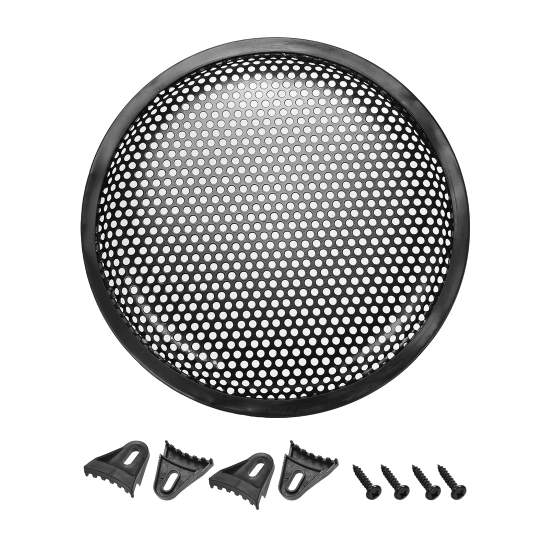 uxcell Uxcell 8" Speaker Waffle Grill Metal Mesh Audio Subwoofer Guard Protector Cover with Clips,Screws