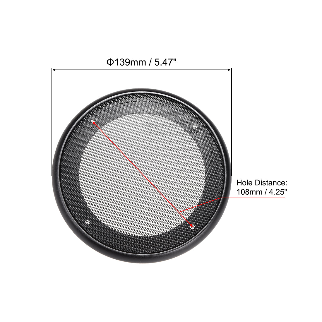 uxcell Uxcell 2pcs 4" Speaker Grill Mesh Decorative Circle Woofer Guard Protector Cover Parts