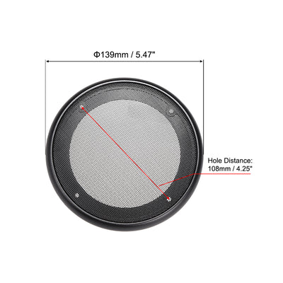 Harfington Uxcell 2pcs 4" Speaker Grill Mesh Decorative Circle Woofer Guard Protector Cover Parts