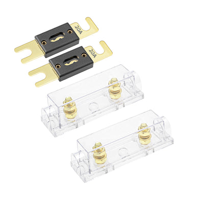 Harfington Uxcell ANL Fuse Holder with 20A Fuse DC 32V for Audio Amplifier Inverter 2pc