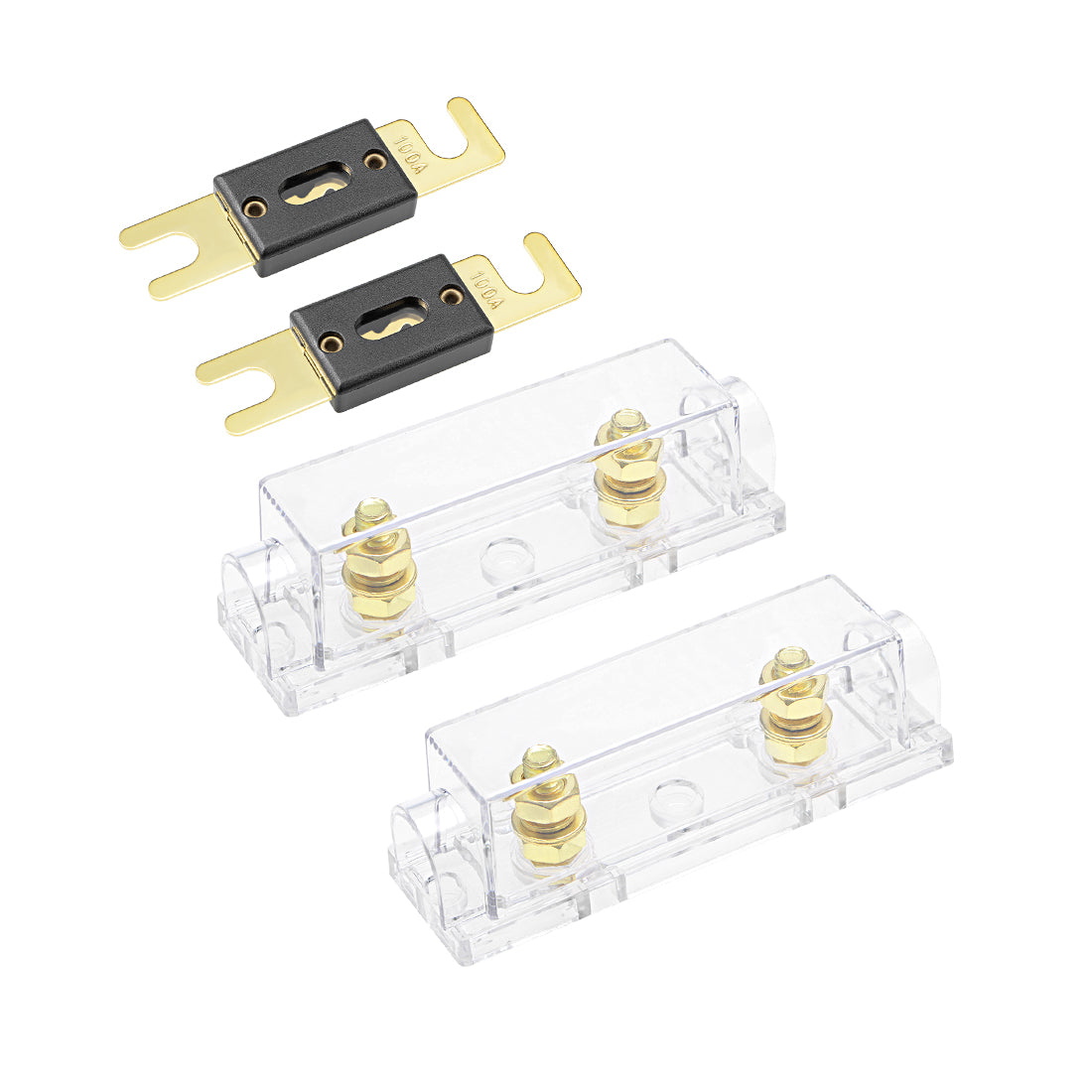uxcell Uxcell ANL Fuse Holder with 100 Amp Fuse DC 32 Volt Audio Amplifier Inverter 2pcs