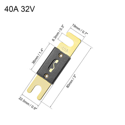 Harfington Uxcell ANL Fuse 40 Amp DC 32 Volt for Audio Amplifier Inverter 2pcs