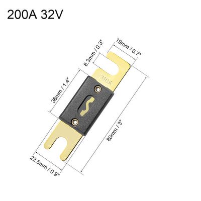 Harfington Uxcell ANL Fuse 200 Amp DC 32 Volt for Audio Amplifier Inverter 2pcs