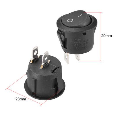 Harfington Uxcell Boat Rocker Switch Round Toggle Switch for Boat Car Marine 2pins ON/OFF AC250V/6A 125V/10A 5pcs