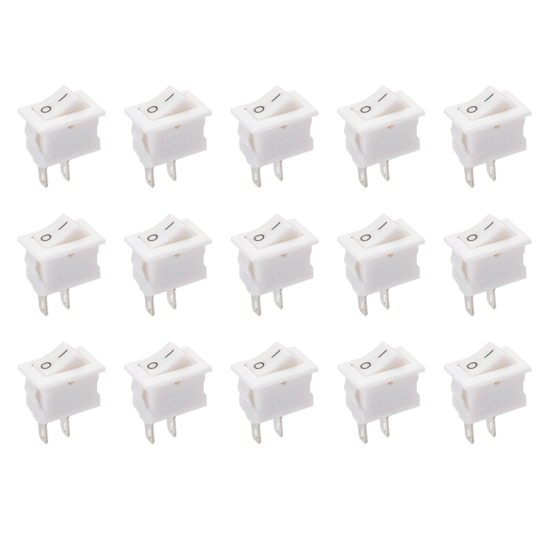 uxcell Uxcell Mini Boat Rocker Switch White Toggle Switch for Boat Car Marine ON/OFF AC 250V/3A 125V/6A 15pcs