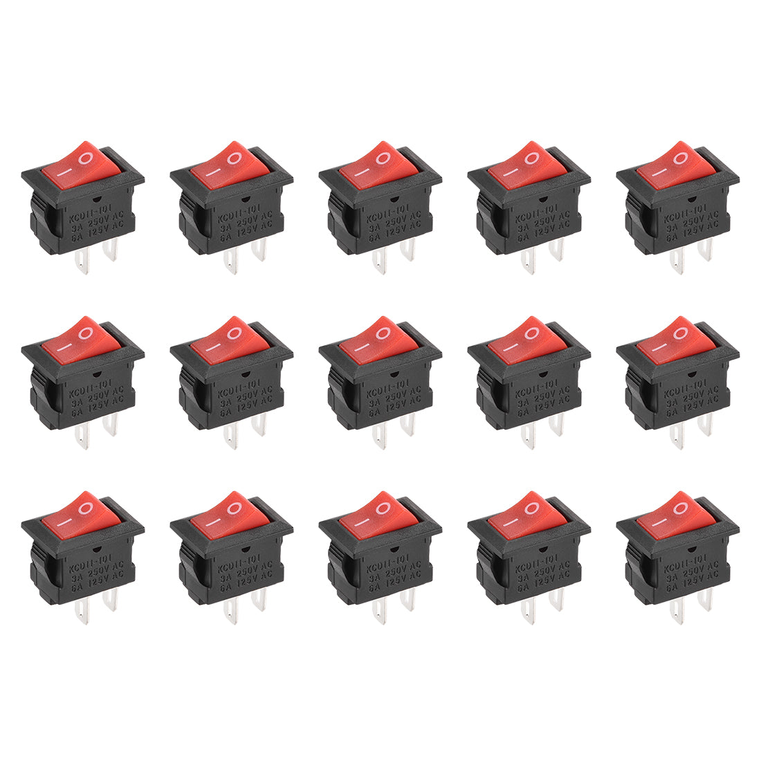 Uxcell Mini Boat Rocker Switch Red Toggle Switch 2pins ON/OFF AC 250V ...