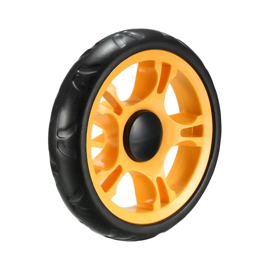 uxcell Uxcell Plastic Swivel Pulley Wheel 120mm / 4.72inch Dia Wheel 6mm Mounting Hole Dia Orange