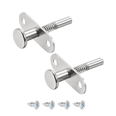 Harfington Uxcell Plunger Latches Spring-loaded Stainless Steel 6mm Dia Head 6mm Dia Spring 50mm Total Length , 2pcs