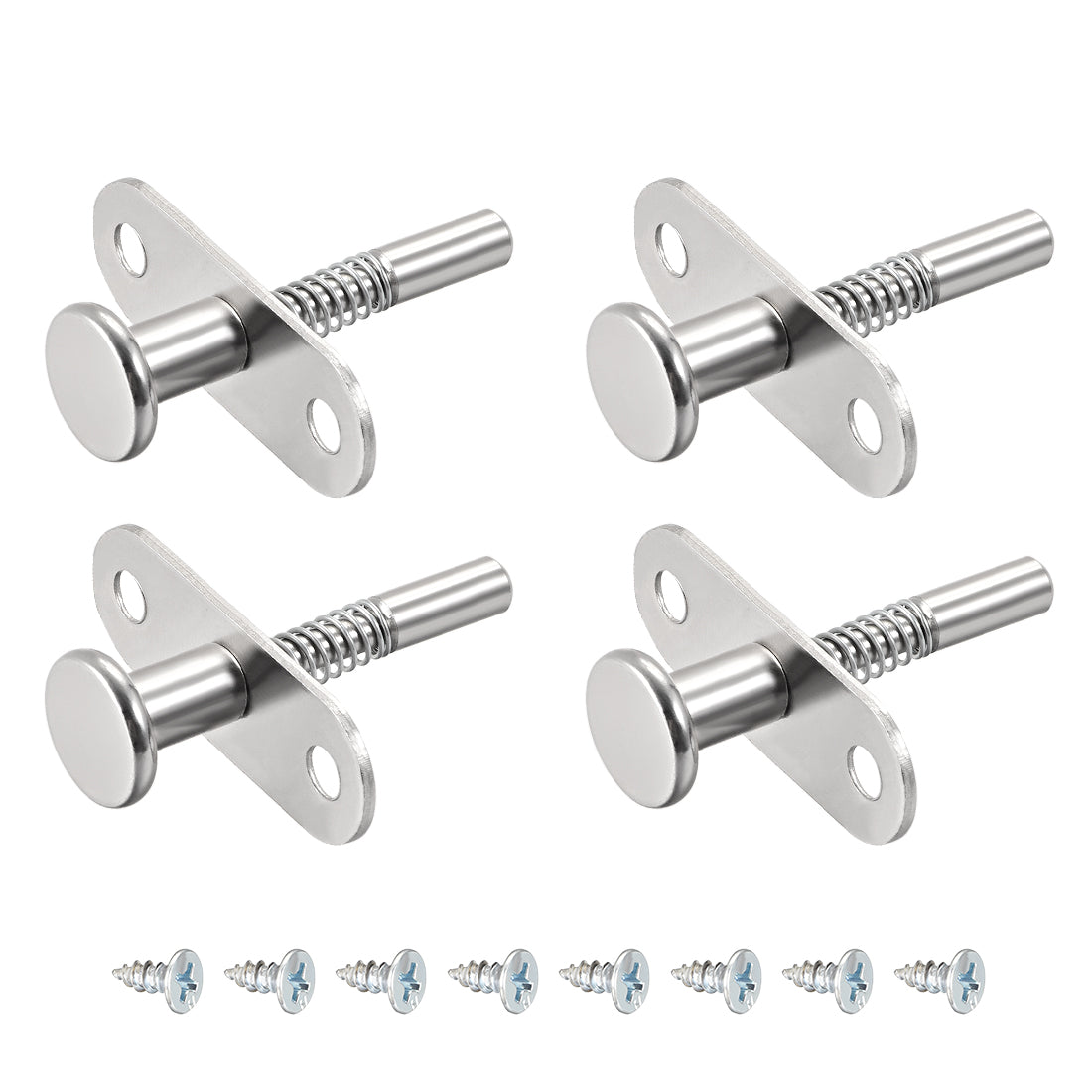 uxcell Uxcell Plunger Latches Spring-loaded Stainless Steel 6mm Dia Head 6mm Dia Spring 50mm Total Length , 4pcs