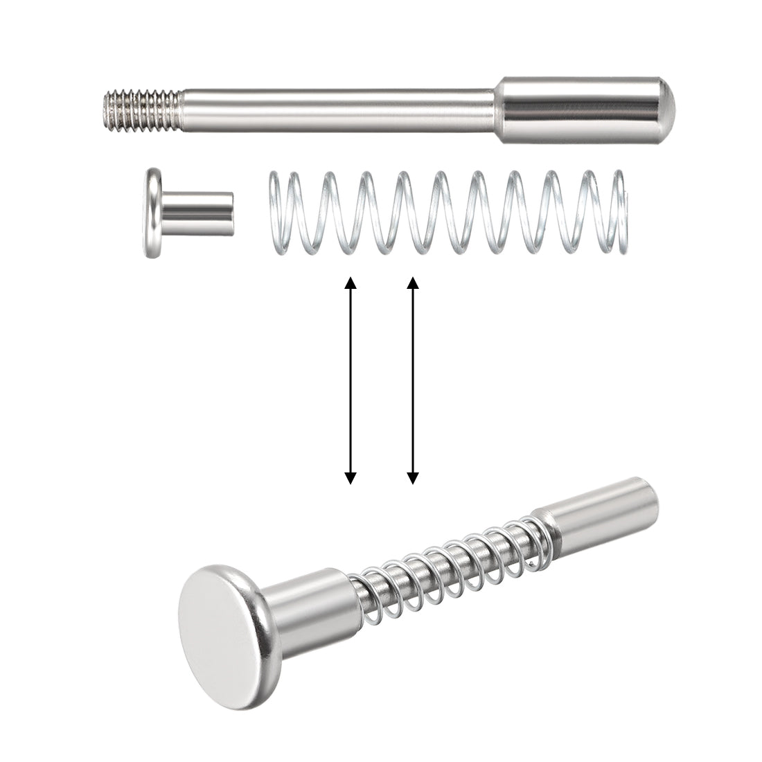 Harfington Plunger Latches Spring Loaded Stainless Steel Head Dia Spring Total Length