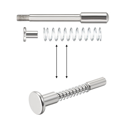 Harfington Plunger Latches Spring Loaded Stainless Steel  Head Spring Total Length