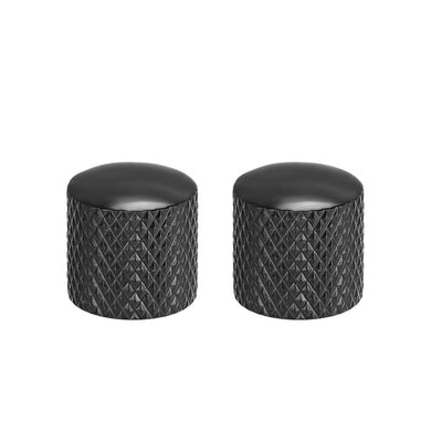 Harfington Uxcell 6mm Metal Potentiometer Control Knobs For Electric Guitar Bass Volume Tone Knobs Black 2pcs