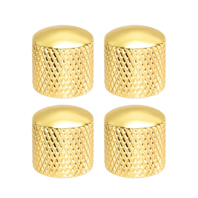 Harfington Uxcell 6mm Metal Potentiometer Control Knobs for Electric Guitar Bass Volume Tone Knobs Gold Tone 4pcs