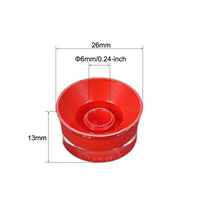 Harfington Uxcell 2pcs Red 6mm Potentiometer Control Knobs For LP Electric Guitar Acrylic Volume Tone Knobs Pail Shape