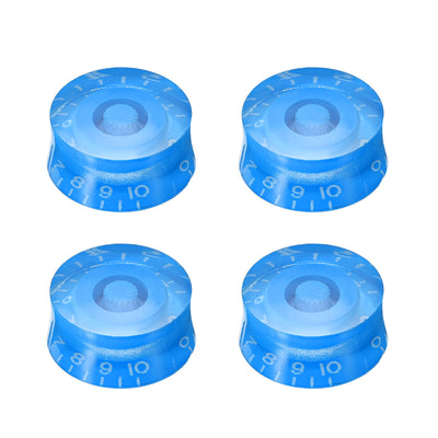 Harfington Uxcell 4pcs Blue 6mm Potentiometer Control Knobs For LP Electric Guitar Acrylic Volume Tone Knobs