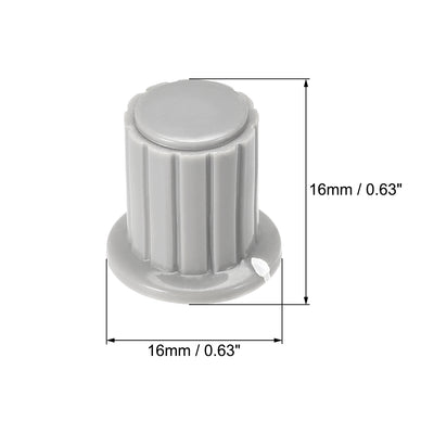 Harfington Uxcell Plastic Potentiometer Rotary Knob, 4mm Insert Shaft 16x16mm Gray 5pcs