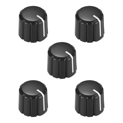 Harfington Uxcell 5pcs 4x6mm Potentiometer Control Knobs for Electric Guitar Black