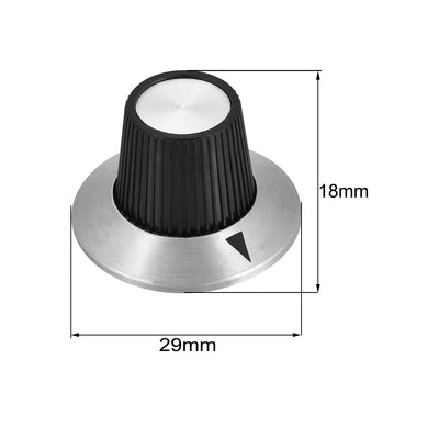 Harfington Uxcell 4pcs, 6mm Potentiometer Control Knobs For Electric Guitar Acrylic Volume Tone Knobs Black Silver Tone