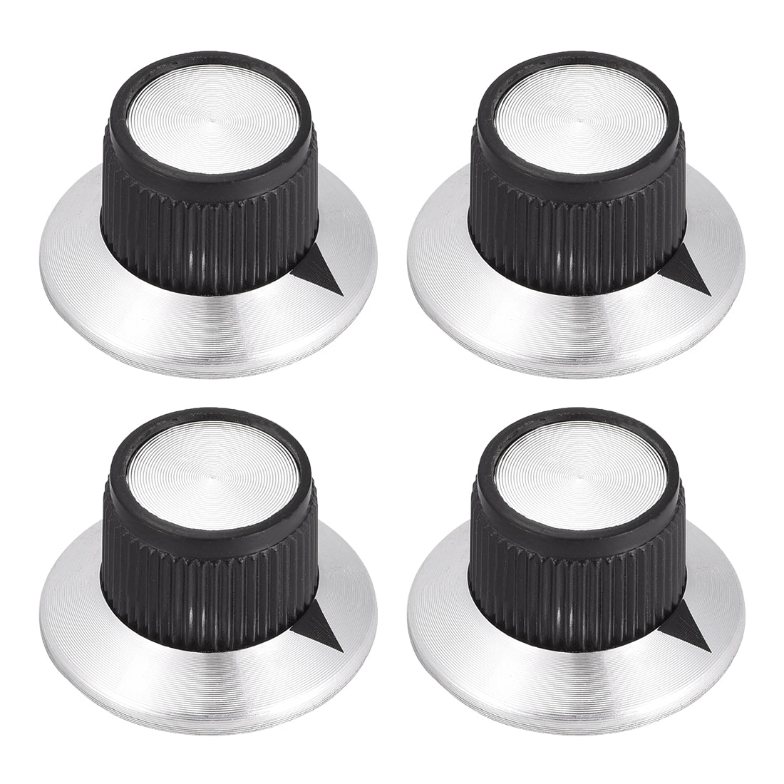uxcell Uxcell 4pcs 6mm Potentiometer Control Knobs For Electric Guitar Acrylic Volume Tone Knobs Black Silver Tone