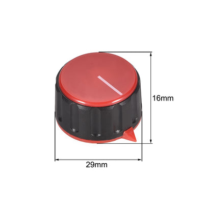 Harfington Uxcell 4pcs 6mm Potentiometer Control Knobs For Electric Guitar Acrylic Volume Tone Knobs Red