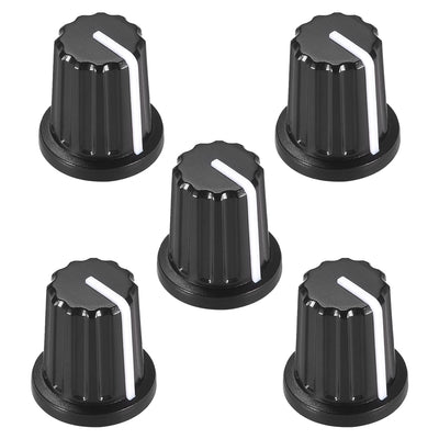 Harfington Uxcell 5pcs 4x6mm Potentiometer Knobs for Guitar Knobs Black White with Plastic Inside