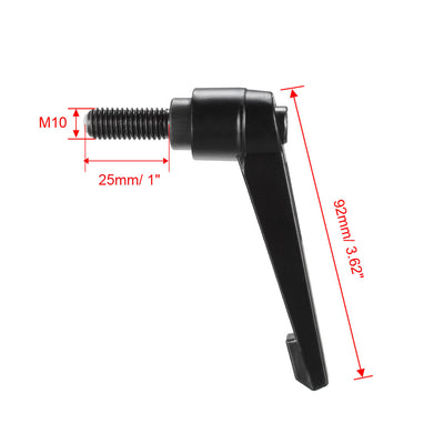 Harfington Uxcell M8 x 32mm Handle Adjustable Clamping Lever Thread Push Button Ratchet Male Threaded Stud 3 Pcs