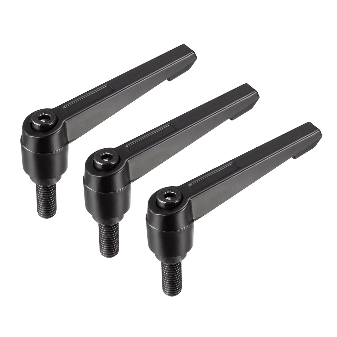 Uxcell Uxcell M8 x 32mm Handle Adjustable Clamping Lever Thread Push Button Ratchet Male Threaded Stud 3 Pcs