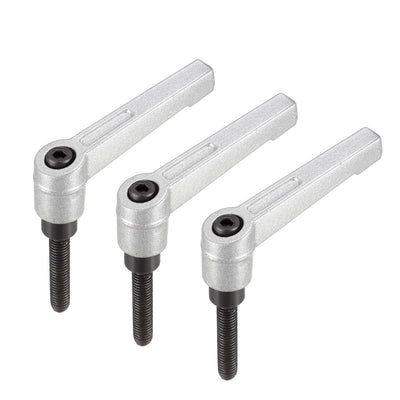 Harfington Uxcell M8 x 32mm Handle Adjustable Clamping Lever Thread Push Button Ratchet Male Threaded Stud 3 Pcs