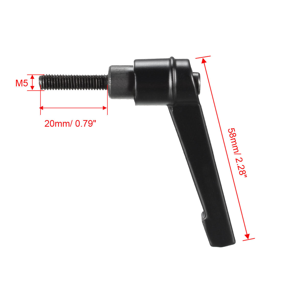 Uxcell Uxcell M6 x 16mm Handle Adjustable Clamping Lever Thread Push Button Ratchet Male Threaded Stud 5 Pcs