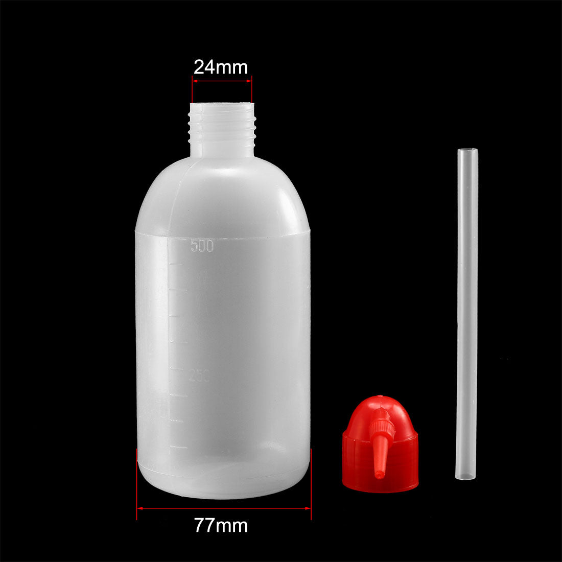 uxcell Uxcell Plastic Wash Bottle Squeeze Bottle 500ml/17oz Red Narrow Mouth Lab Tip Liquid Storage Watering Tools 6pcs