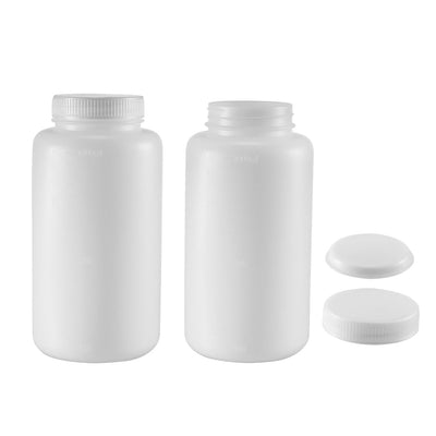 Harfington Uxcell Plastic Lab Chemical Reagent Bottle 1000ml/34oz Wide Mouth Sample Sealing Liquid Storage Container 2pcs