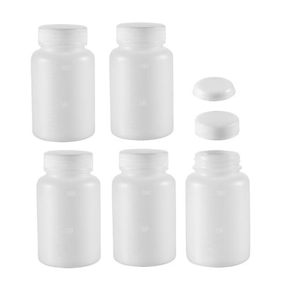 Harfington Uxcell Plastic Lab Chemical Reagent Bottle 1000ml/34oz Wide Mouth Sample Sealing Liquid Storage Container 5pcs