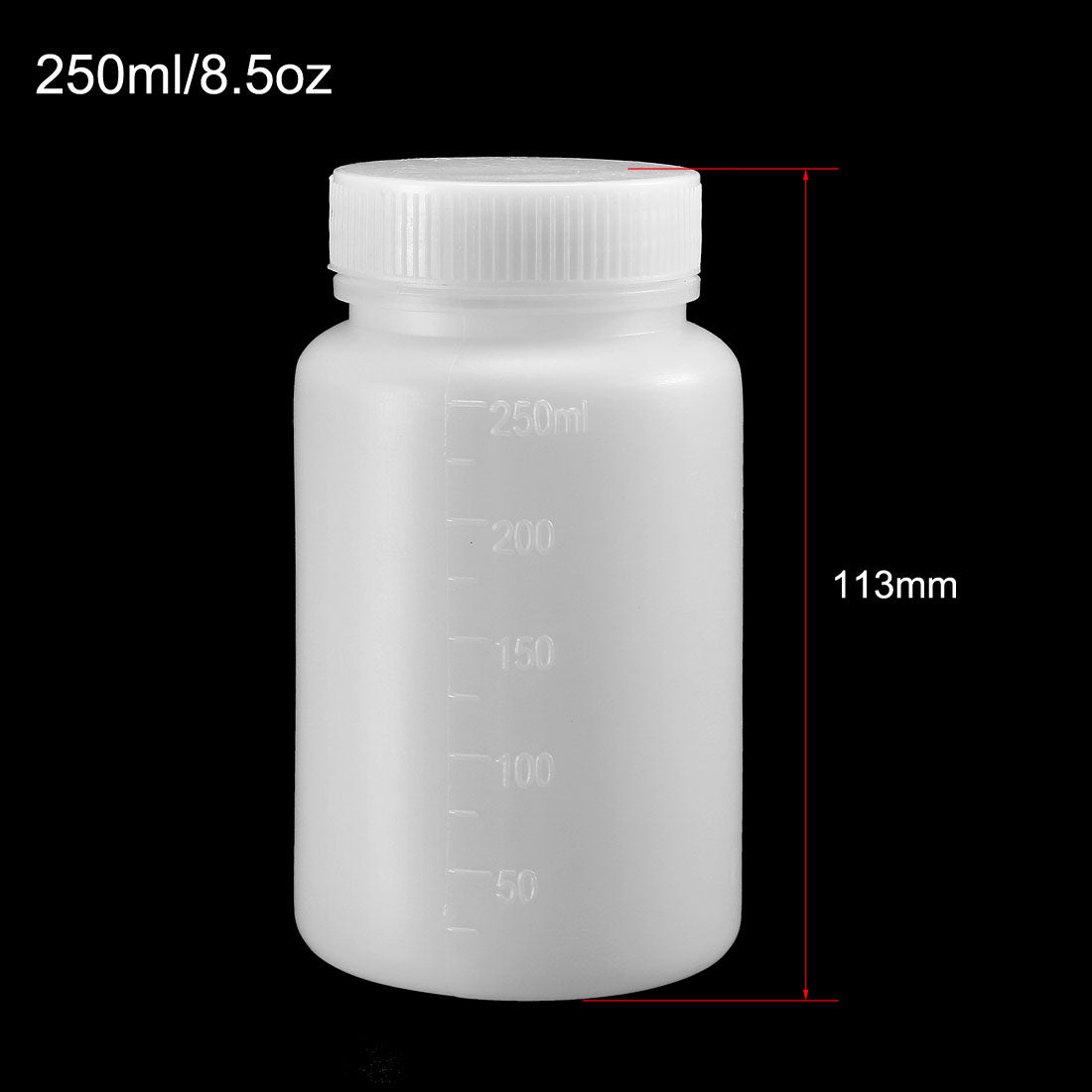 uxcell Uxcell Plastic Lab Chemical Reagent Bottle 250ml/8.5oz Wide Mouth Sample Sealing Liquid Storage Container