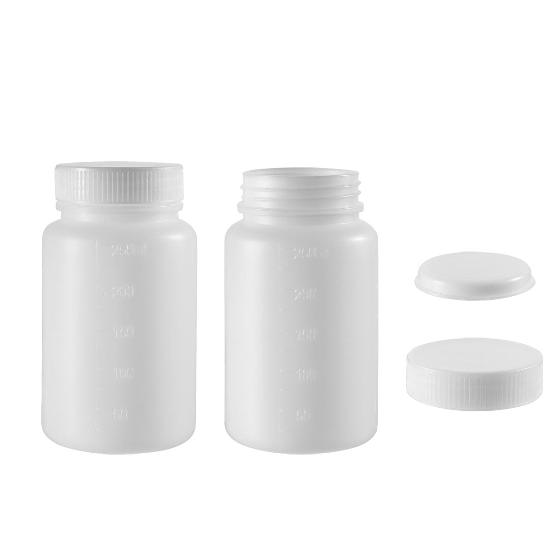 uxcell Uxcell Plastic Lab Chemical Reagent Bottle 250ml/8.5oz Wide Mouth Sample Sealing Liquid Storage Container 2pcs