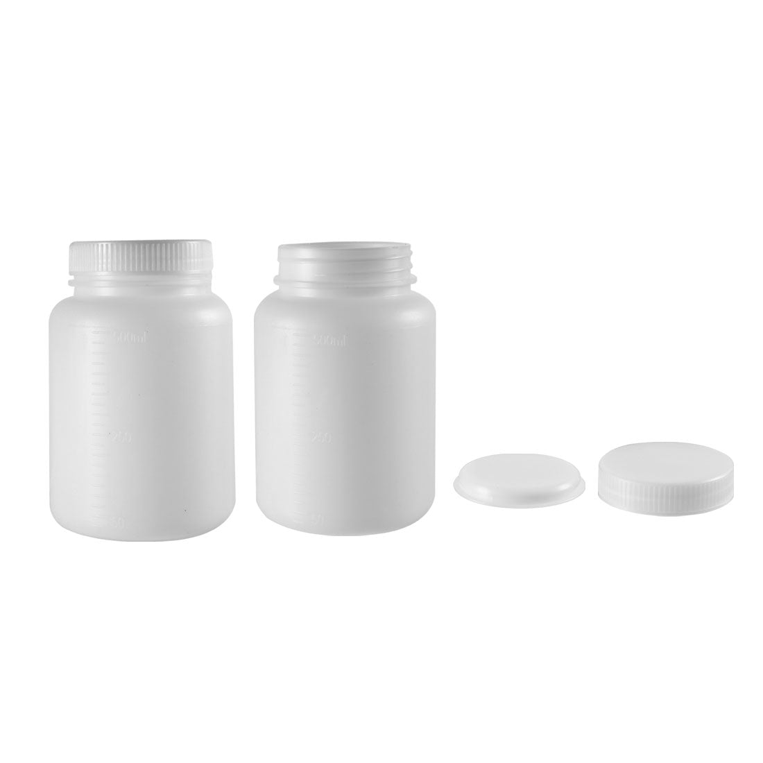 Uxcell Uxcell Plastic Lab Chemical Reagent Bottle 500ml/16.9oz Wide Mouth Sample Sealing Liquid Storage Container 2pcs