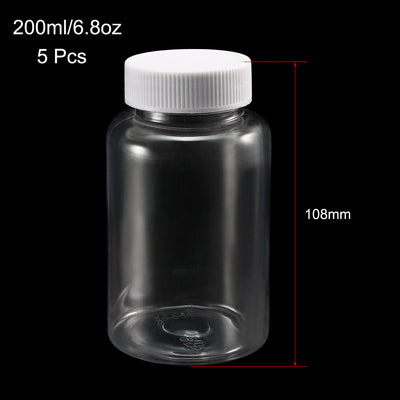 Harfington Uxcell Plastic Lab Chemical Reagent Bottle 300ml/10.1oz Wide Mouth Sample Sealing Liquid Storage Container 5pcs