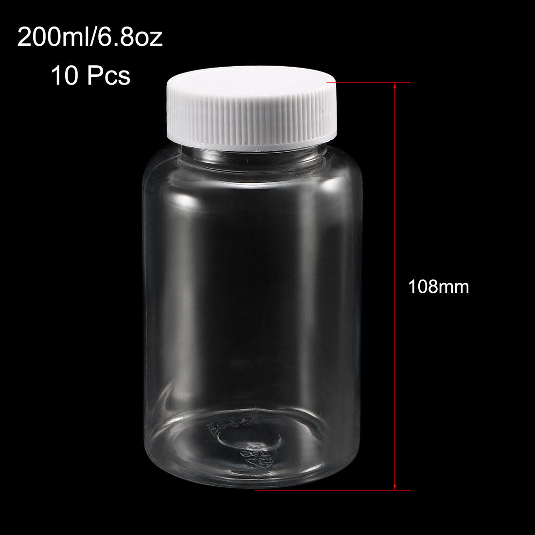 Uxcell Uxcell Plastic Lab Chemical Reagent Bottle 200ml/6.8oz Wide Mouth Sample Sealing Liquid Storage Container 10pcs