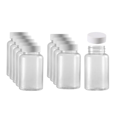 Harfington Uxcell Plastic Lab Chemical Reagent Bottle 200ml/6.8oz Wide Mouth Sample Sealing Liquid Storage Container 10pcs