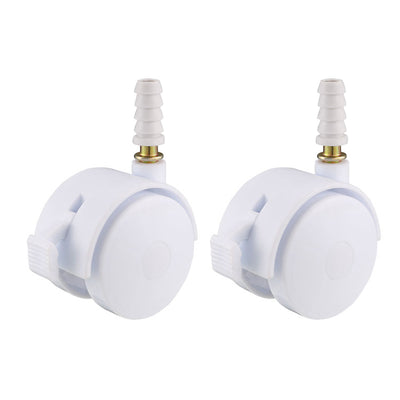 Harfington Uxcell 1.85 Inch Swivel Caster Wheels Grip Neck Stem Caster White Furniture Wheel with Brake and Mounting Socket, 2pcs