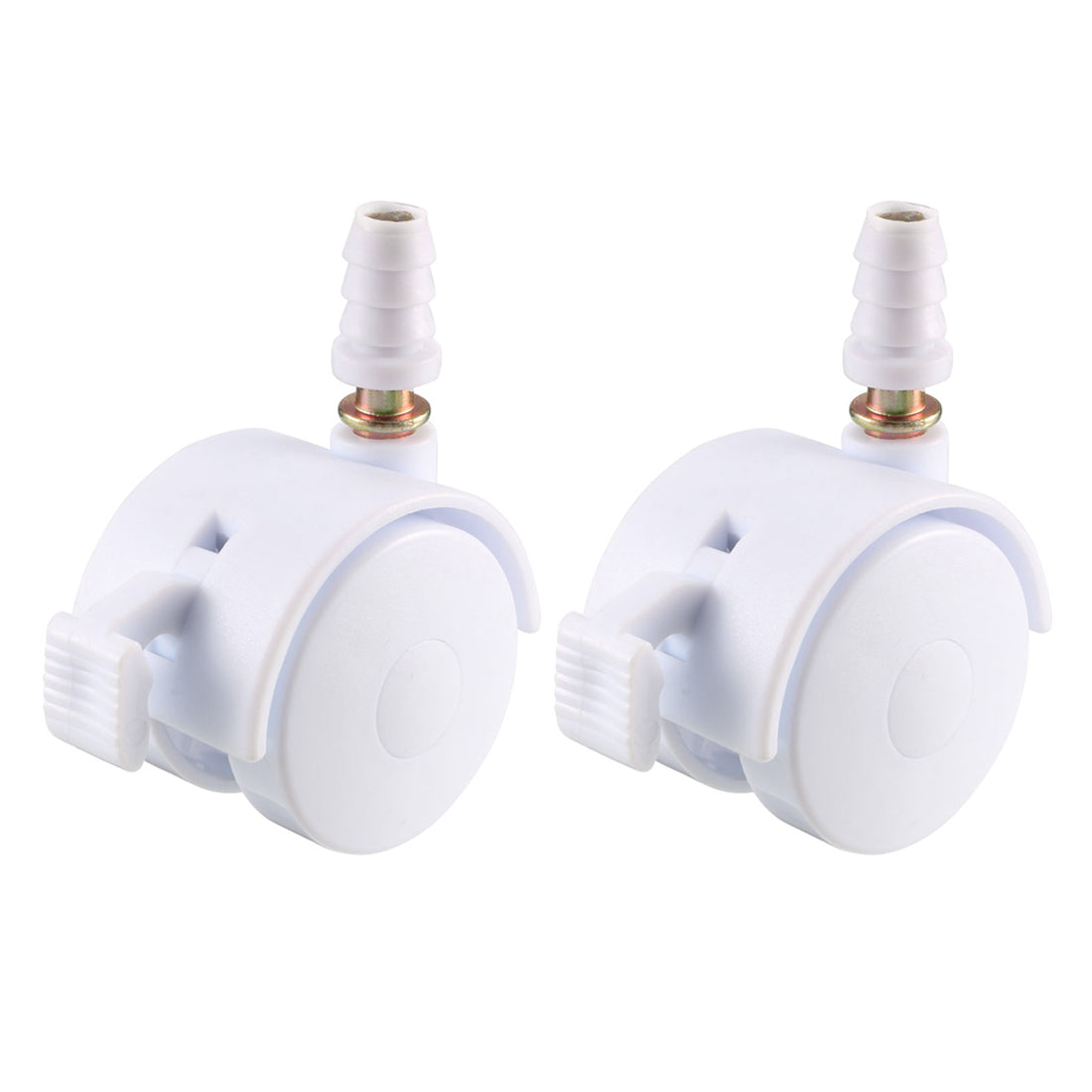 uxcell Uxcell 1.5 Inch Swivel Caster Wheels Grip Neck Stem Caster White Furniture Wheel w Brake and Mounting Socket , 2pcs