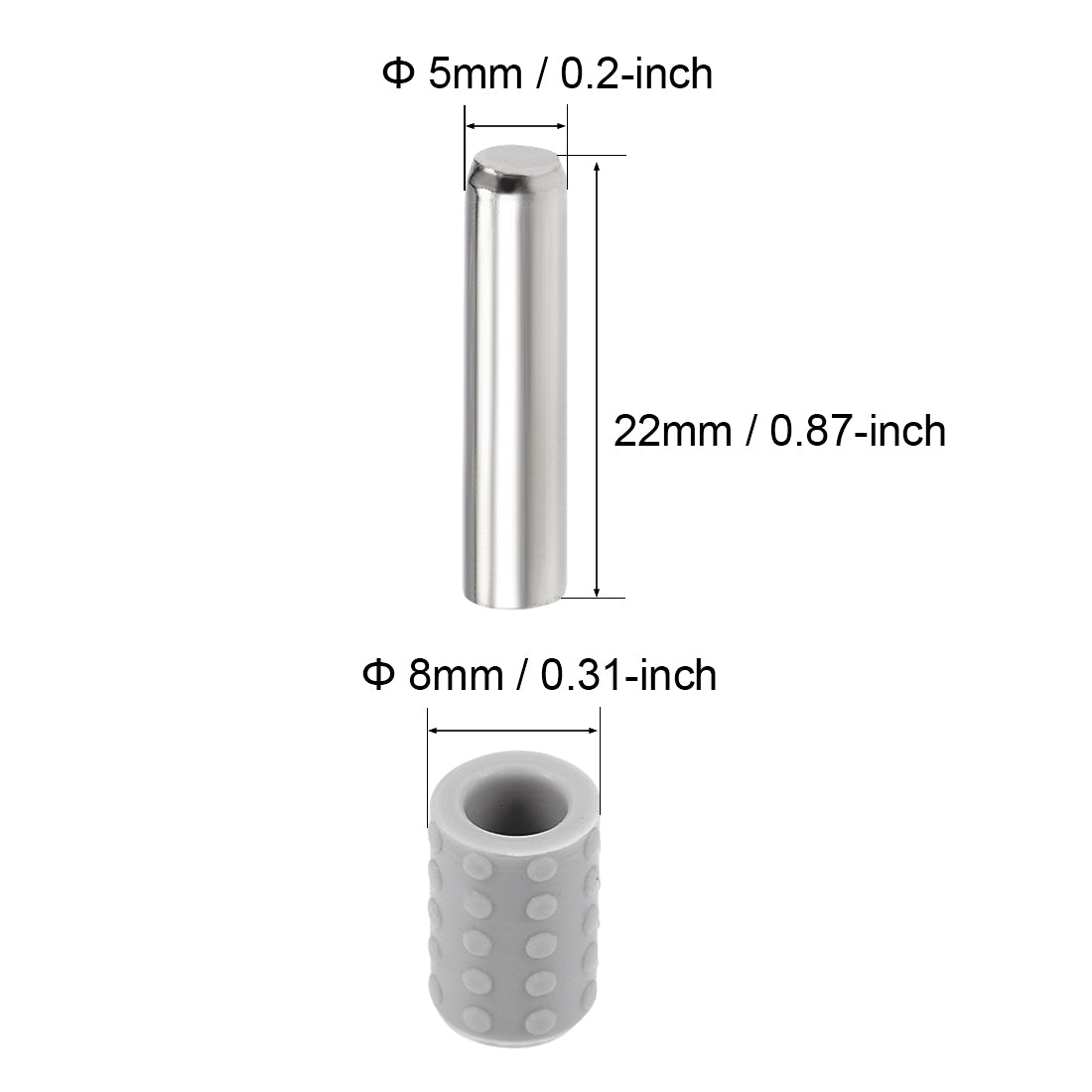 uxcell Uxcell Shelf Bracket Pegs 5x22mm Stainless Steel Shelf Holder Support Pins for Cabinet Bookcase 20 Pcs