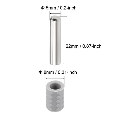 Harfington Uxcell Shelf Bracket Pegs 5x22mm Stainless Steel Shelf Holder Support Pins for Cabinet Bookcase 20 Pcs