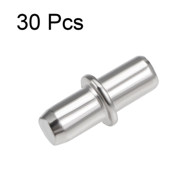 Harfington Uxcell Shelf Bracket Pegs 5x16mm Stainless Steel Cylindrical Shape Shelf Holder Support Pins for Cabinet Bookcase 30 Pcs