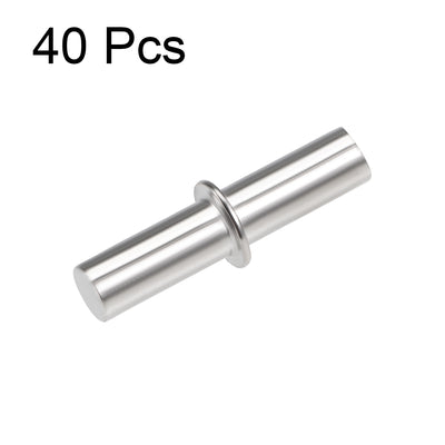 Harfington Uxcell Shelf Bracket Pegs 5x25mm Stainless Steel Cylindrical Shape Shelf Holder Support Pins for Cabinet Bookcase 40 Pcs