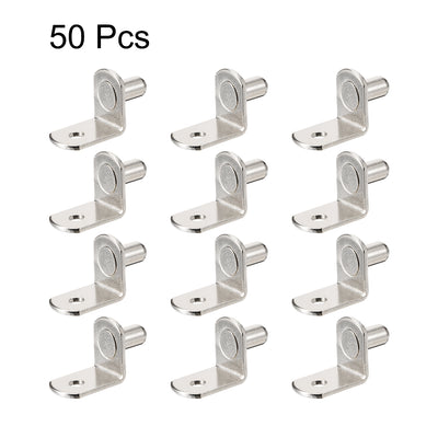 Harfington Uxcell Shelf Support Peg,6mm L-Shaped Support, Furniture Cabinet Closet Shelf,Bracket Pegs with Hole,for Kitchen Furniture Book Shelves Supplies,50pcs